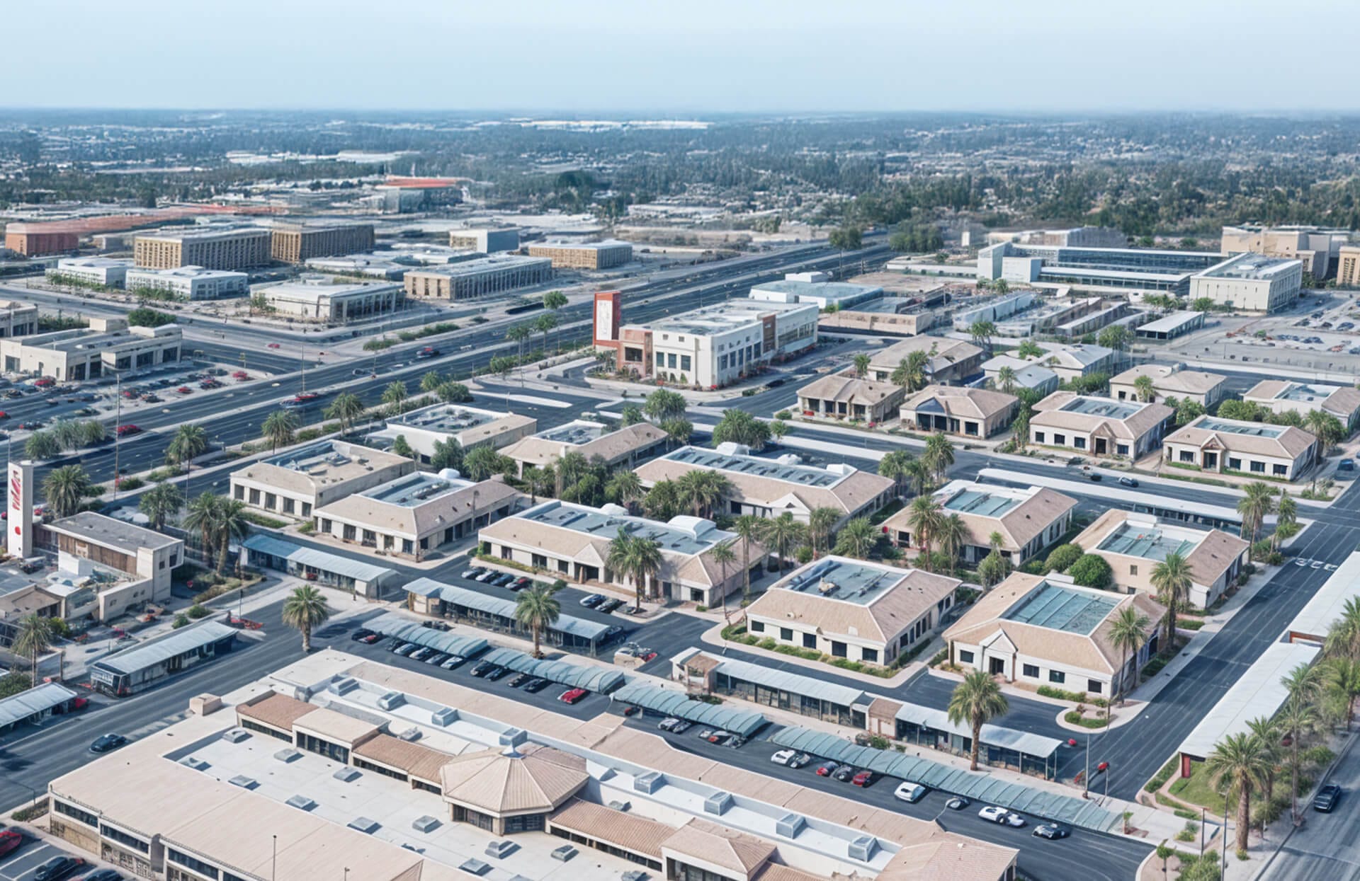 Aerial view of 702 Offices building in Las Vegas.