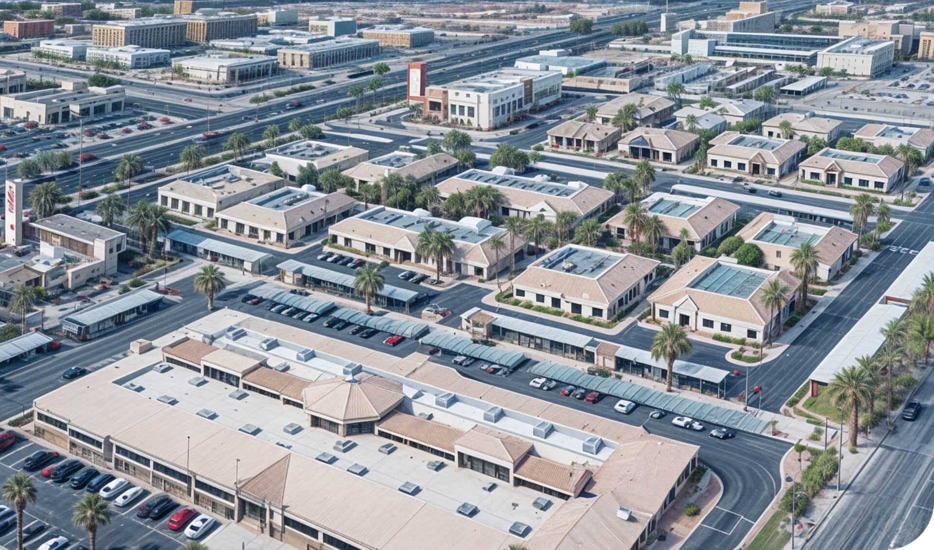 Aerial view of 702 Offices building in Las Vegas.